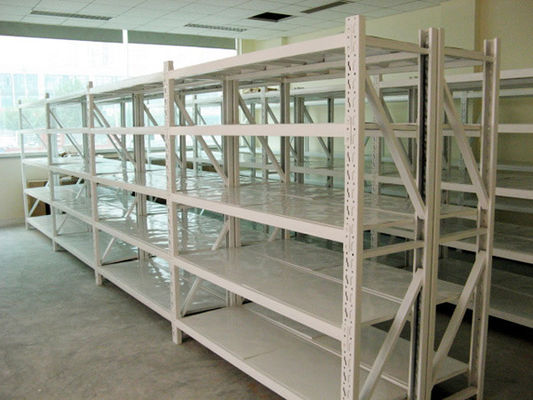 Rack de armazenamento industrial de carga média, sistema de estantes de comprimento de comprimento revestido com pó