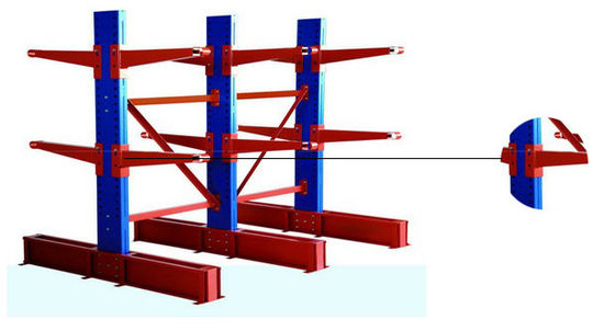 Sistema de prateleira de cantilever de trabalho pesado ajustável Dimensão personalizada