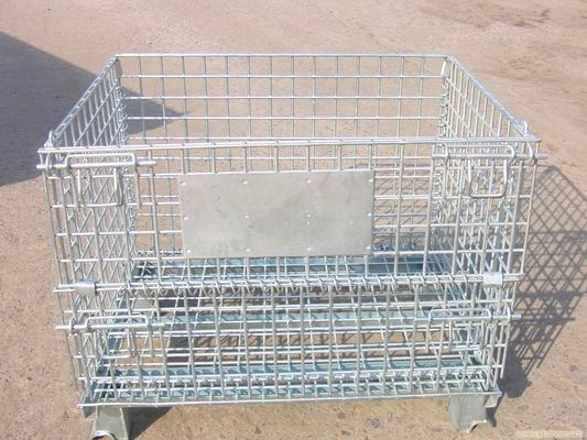 Caixa de armazenamento de metal galvanizado / recipiente de malha de arame elétrico dobrável para porta-malas