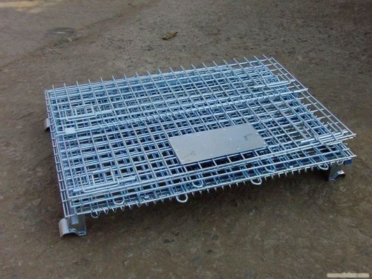 Caixa de armazenamento de metal galvanizado / recipiente de malha de arame elétrico dobrável para porta-malas