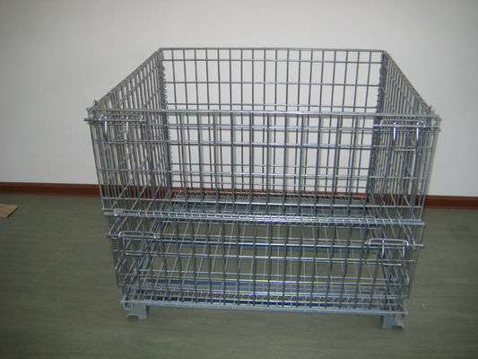 Caixa de armazenamento de metal galvanizado / recipiente de malha de arame elétrico dobrável para porta-malas