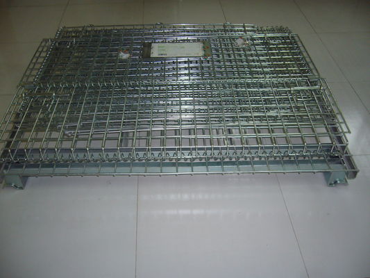 Container de malha de arame galvanizado, caixas de armazenamento de malha de arame para armazém
