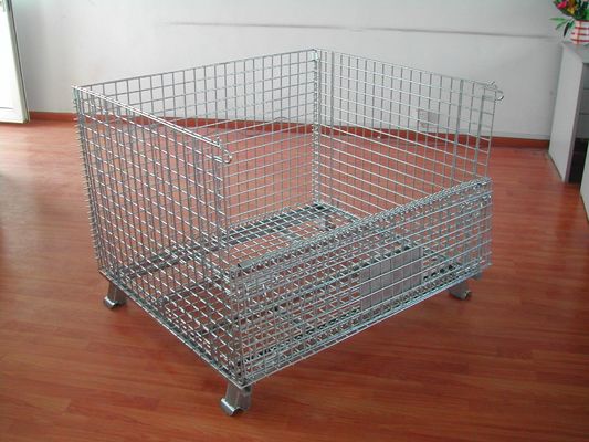 Cageira de malha de arame de aço inoxidável retalhos de arame dobráveis contêineres pesados