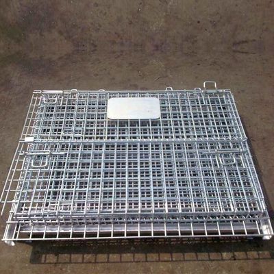 Cageira de malha de arame elétrico dobrável logística fechável / recipientes móveis de armazenamento de aço