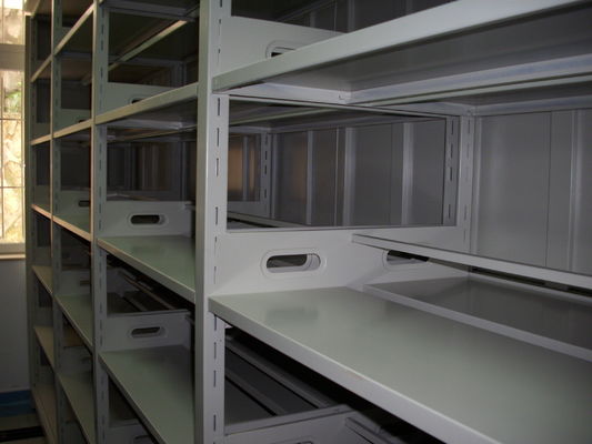 Armazéns de arquivos móveis de aço compacto Sistema de prateleiras de alta densidade Sistemas de prateleiras deslizantes