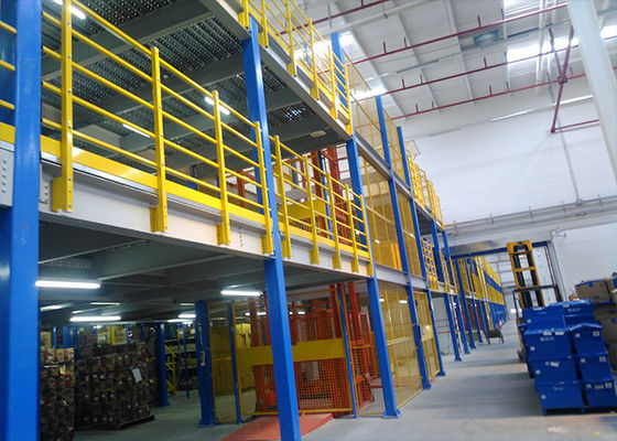 Pallet Rack de vários níveis Mezanino suportado, Estrutura de aço Mezanino piso