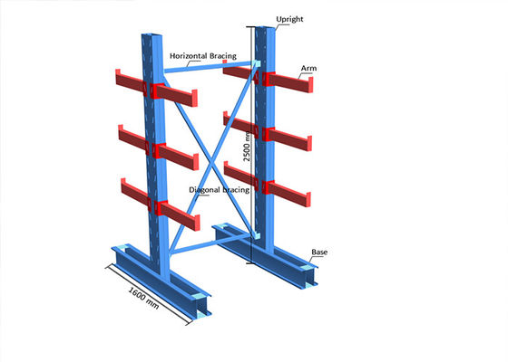 Cantilever de pallets de aço carbono de vários níveis de alta capacidade de carga