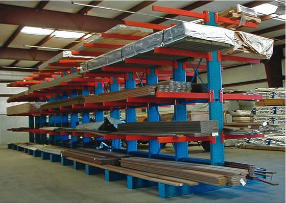Cantilever estrutural de dois lados, estantes de paletes de carga pesada, tamanho personalizado