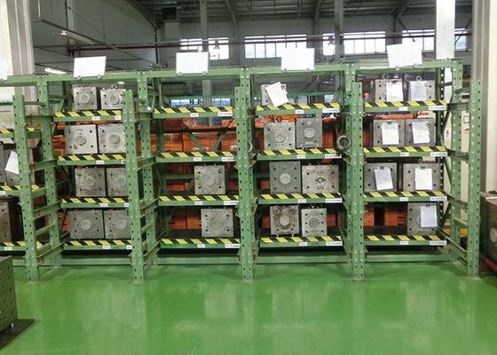 Estantes de armazenamento de moldes de gaveta aberta para ferramentas