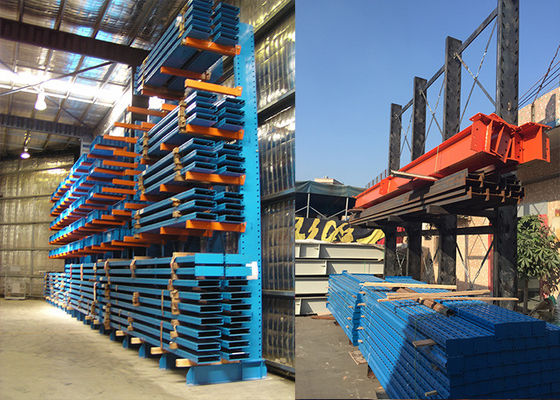 Sistema de estantes de paletes de canteiro ajustável de tubos longos para armazém industrial
