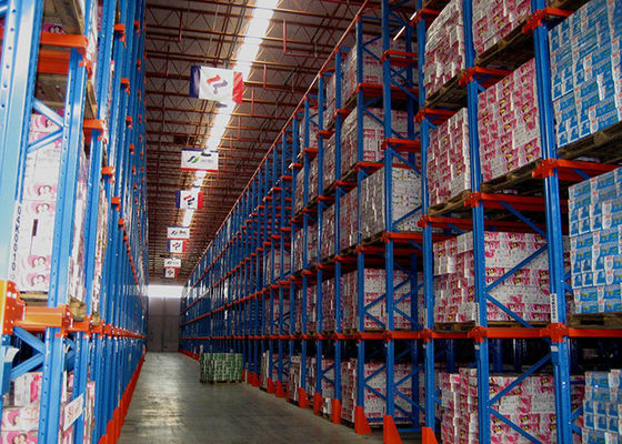 Dispositivo de rolamento a frio personalizado em estantes de paletes para armazenagem industrial