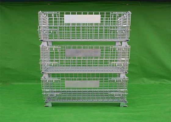 Caixa de malha móvel empilhável de aço com tratamento de superfície galvanizado