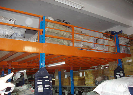 2 níveis de rolamento a frio Racks de armazenamento de aço industrial Plataforma Cor laranja / azul