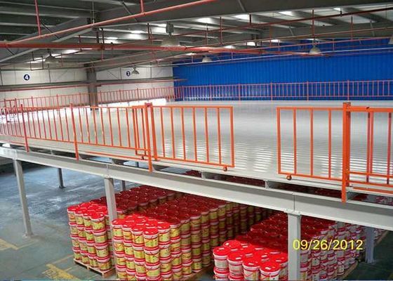 Estrutura de aço de segurança pisos industriais de mezzanine, plataforma de armazenamento de mezzanine montada