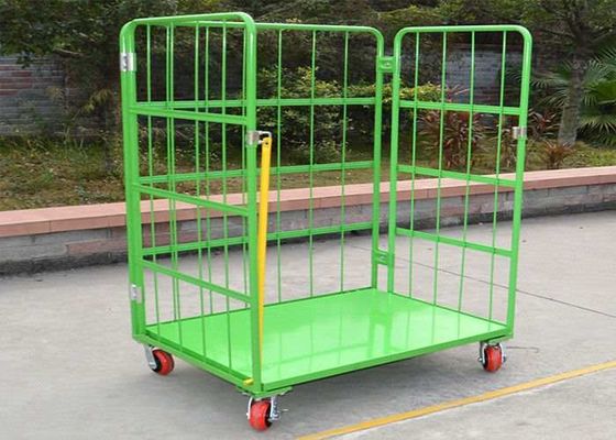 Caixas de armazenamento de malha de arame elétrico empilhável dobrável, carrinho de carrinho de carrinho para transporte