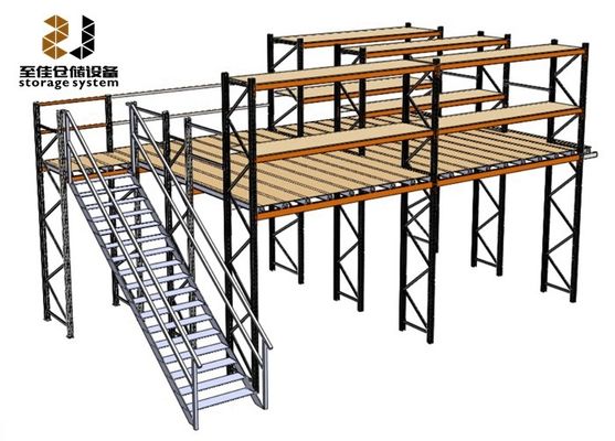 Estrutura de aço 2 camadas Industrial Mezzanine piso racking sistema