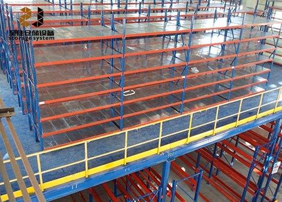 Acero Q235 / Q345 Estantes de piso de mezzanine com grande capacidade de carga 500kg - 4000kg/m2